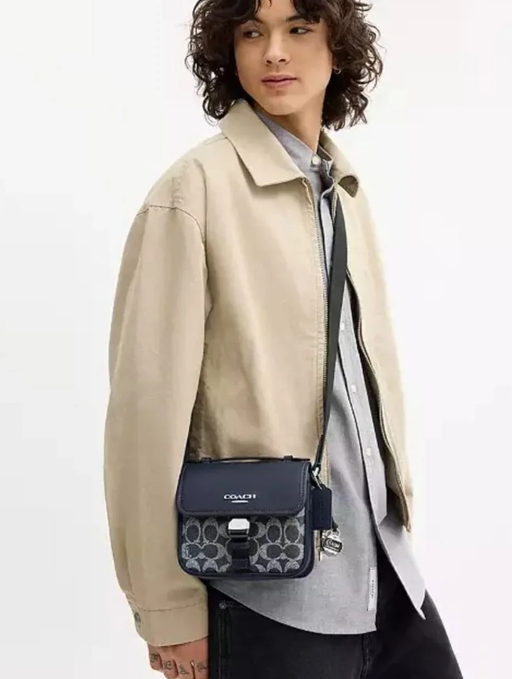 Coach Racer Crossbody Bag In Signature Canvas With Charms